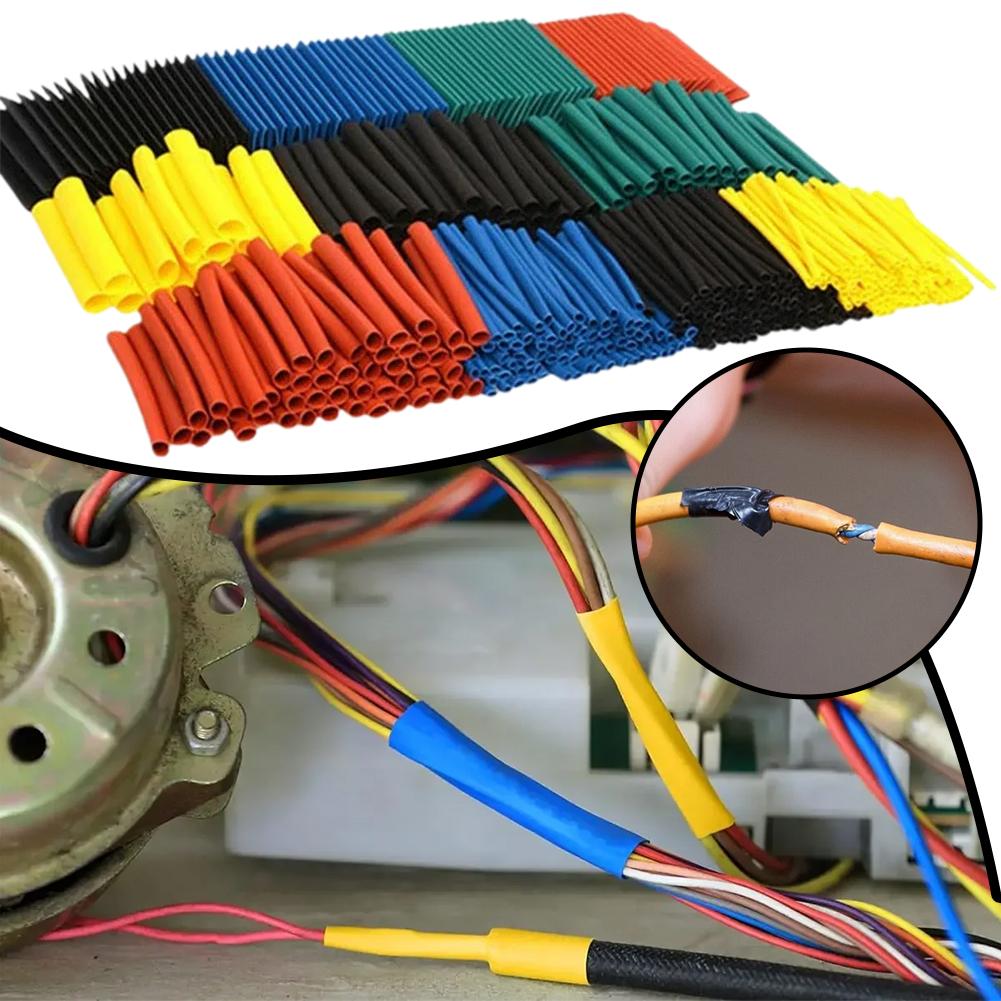 Heat Shrink Tubing - 熱収縮チューブアセンブリ 電気接続 ワイヤーケーブル絶縁 スリーブ付きプロテクター 耐熱チューブ 熱収縮ラップ
