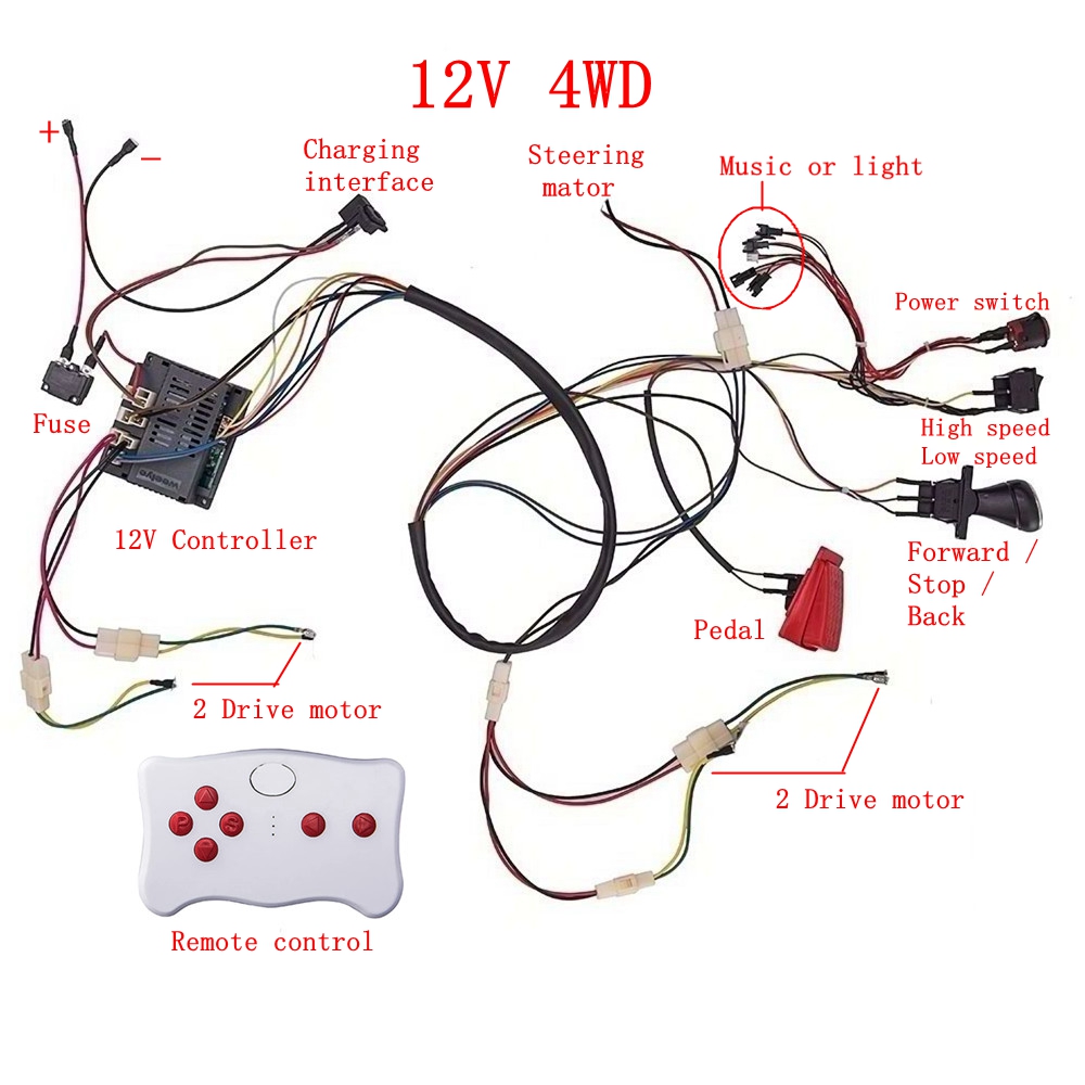 Diy Electronics Button - 子供用電気自動車 DIY 改造ワイヤーとスイッチキット、ベビー電気自動車用 2.4G Bluetooth リモコン付き