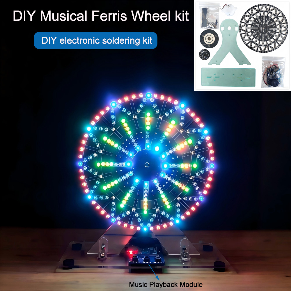 Diy Electronics Button - DIY電子キット LEDライト付きミュージカル観覧車 DIYはんだ付けキット