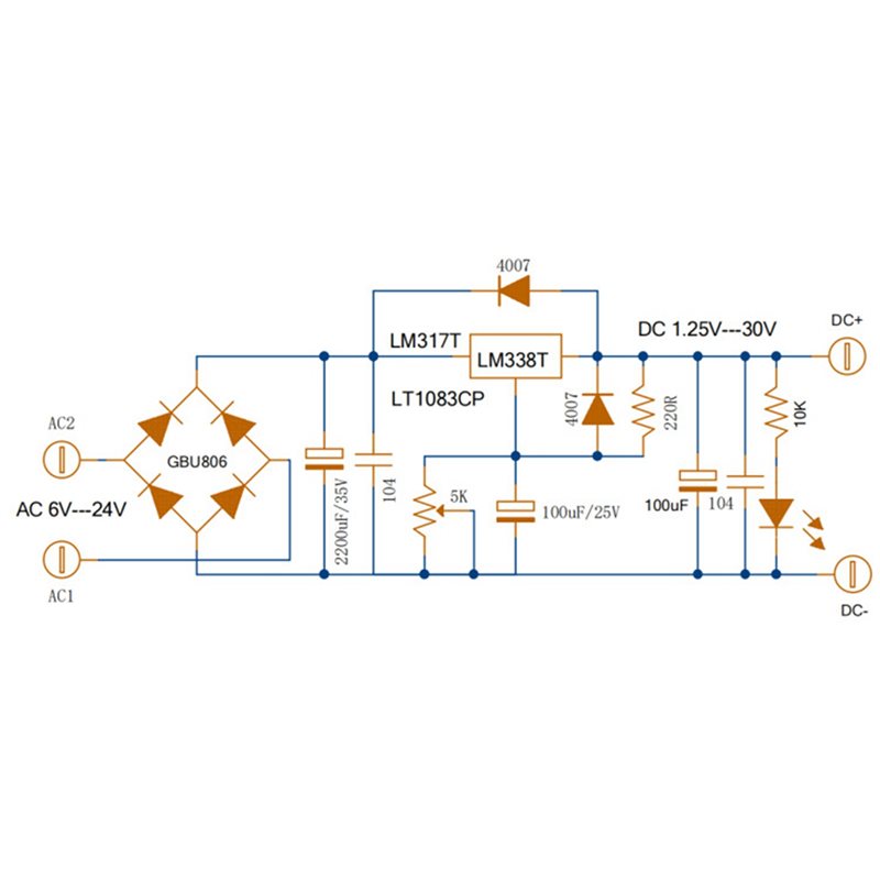 AA08-2X調整可能なリニア安定化電源ボード LM317  - Diy Electronics Filament のレビューと価格
