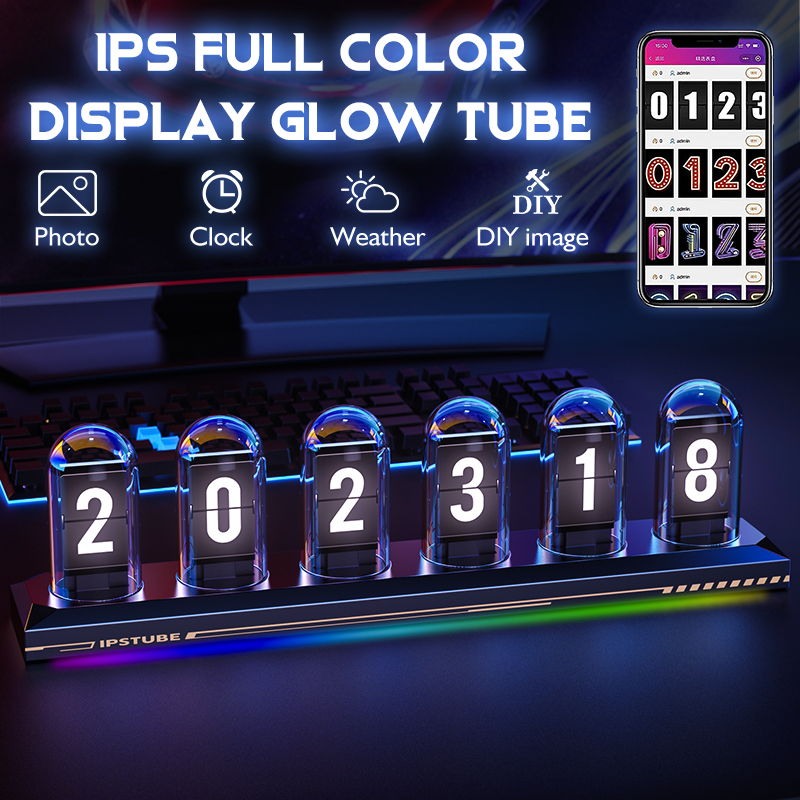 RGBローチューブ時計,カラーディスプレイ,電子時計,サイレ - Diy Analog Electronics のレビューと価格
