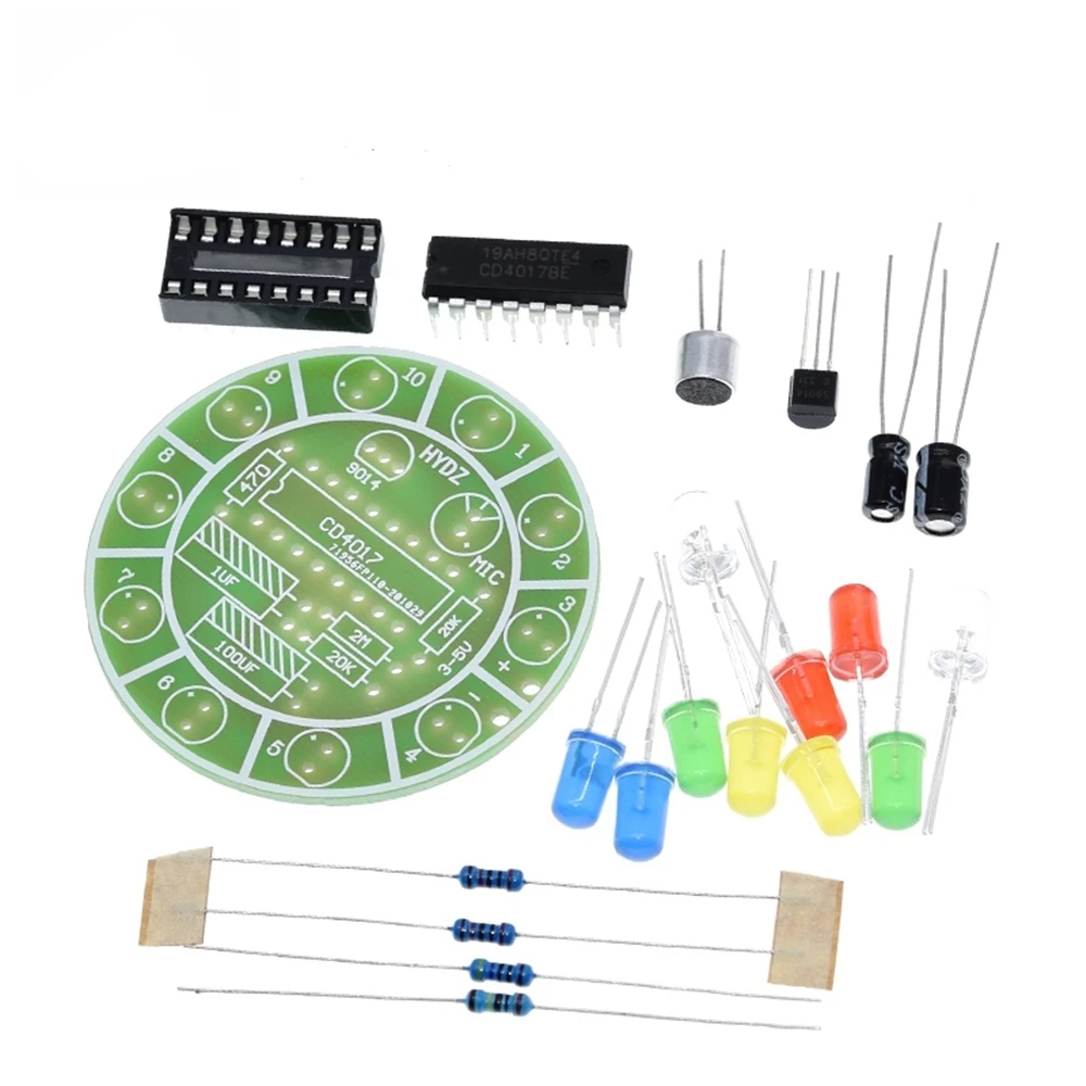 CD4017 カラフルな音声制御回転 LED ライトキット電 - Diy Electronics Lab のレビューと価格
