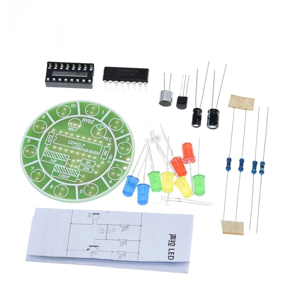 CD4017 カラフルな音声制御回転 LED ライトキット電 - Diy Electronics Lab のレビューと価格