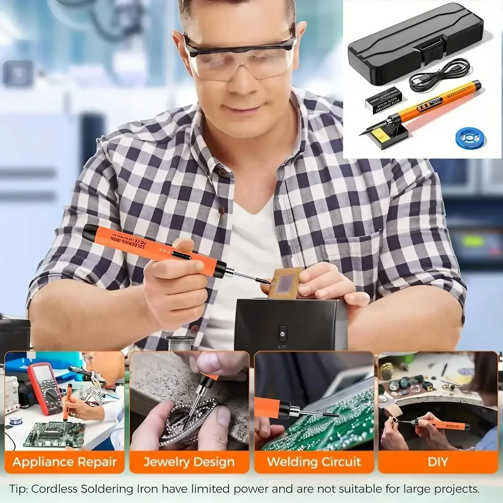 精密充電式ミニはんだごて、温度調節可能、電気DIY電子修理は - Diy Electronics Lab のレビューと価格