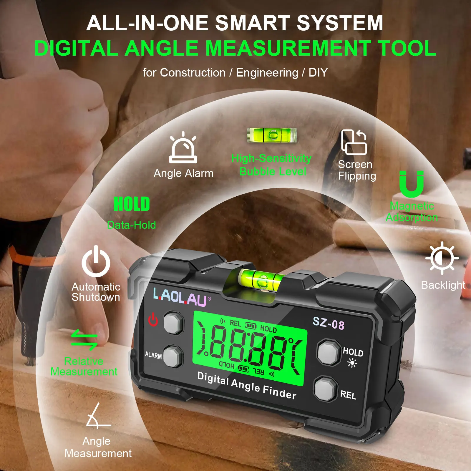 デジタル角度計レベルバブル付き磁気電子分度器傾斜計ゴニオメー - Diy Electronics Storage のレビューと価格