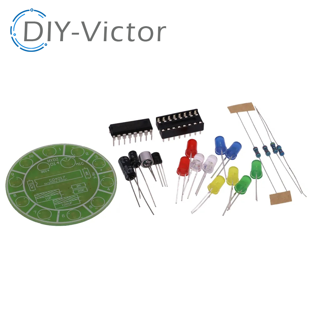 カラフルな音声制御回転LEDライトキット、電子製造DIYキッ - Diy Electronics Lab のレビューと価格