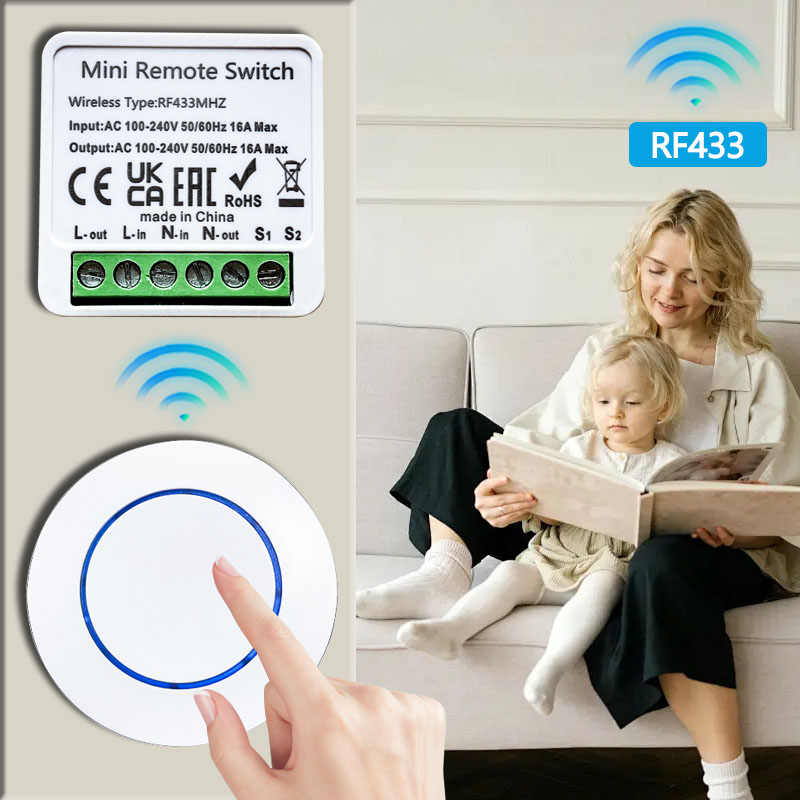 433HMz ワイヤレスライトスイッチ 10A リレー受信機 - Diy Electronics Button のレビューと価格