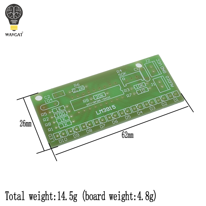 Lm3915 dc 9v-12v 10 Led音声分析レベル - Diy Electronics Lab のレビューと価格