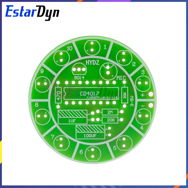 Estardyn CD4017 カラフルな音声制御回転 LE - Diy Electronics Lab のレビューと価格