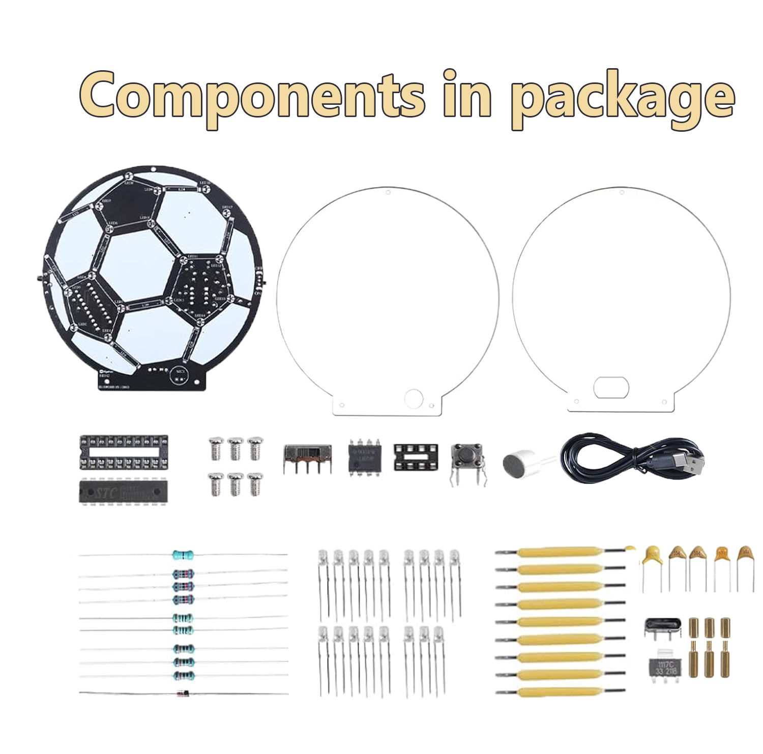 DIYサッカーボールLEDはんだ付けキット、音声起動フィラメ - Diy Electronics Filament のレビューと価格