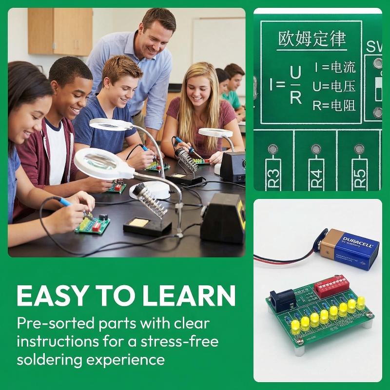 電子DIYはんだ付け練習キット LED電流テスト回路基板 ト - Diy Electronics Lab のレビューと価格