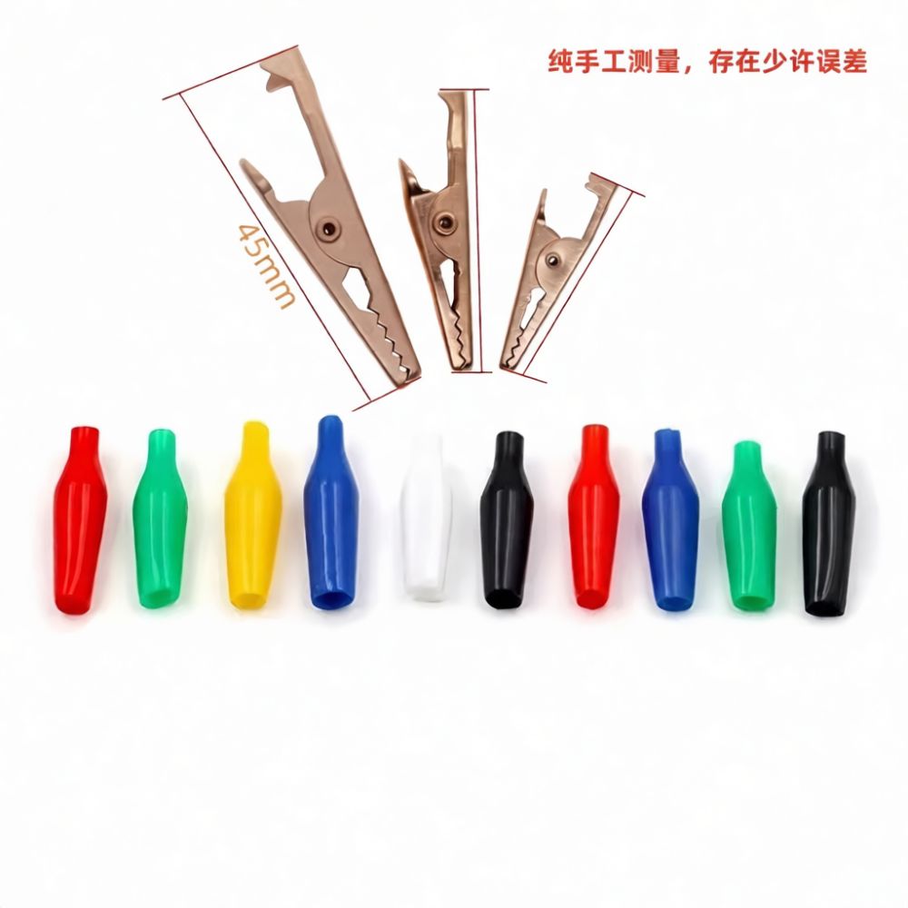 耐久性に優れた純銅製のワニ口クリップセット。多色の保護絶縁ケ - Crocodile Clip Set のレビューと価格