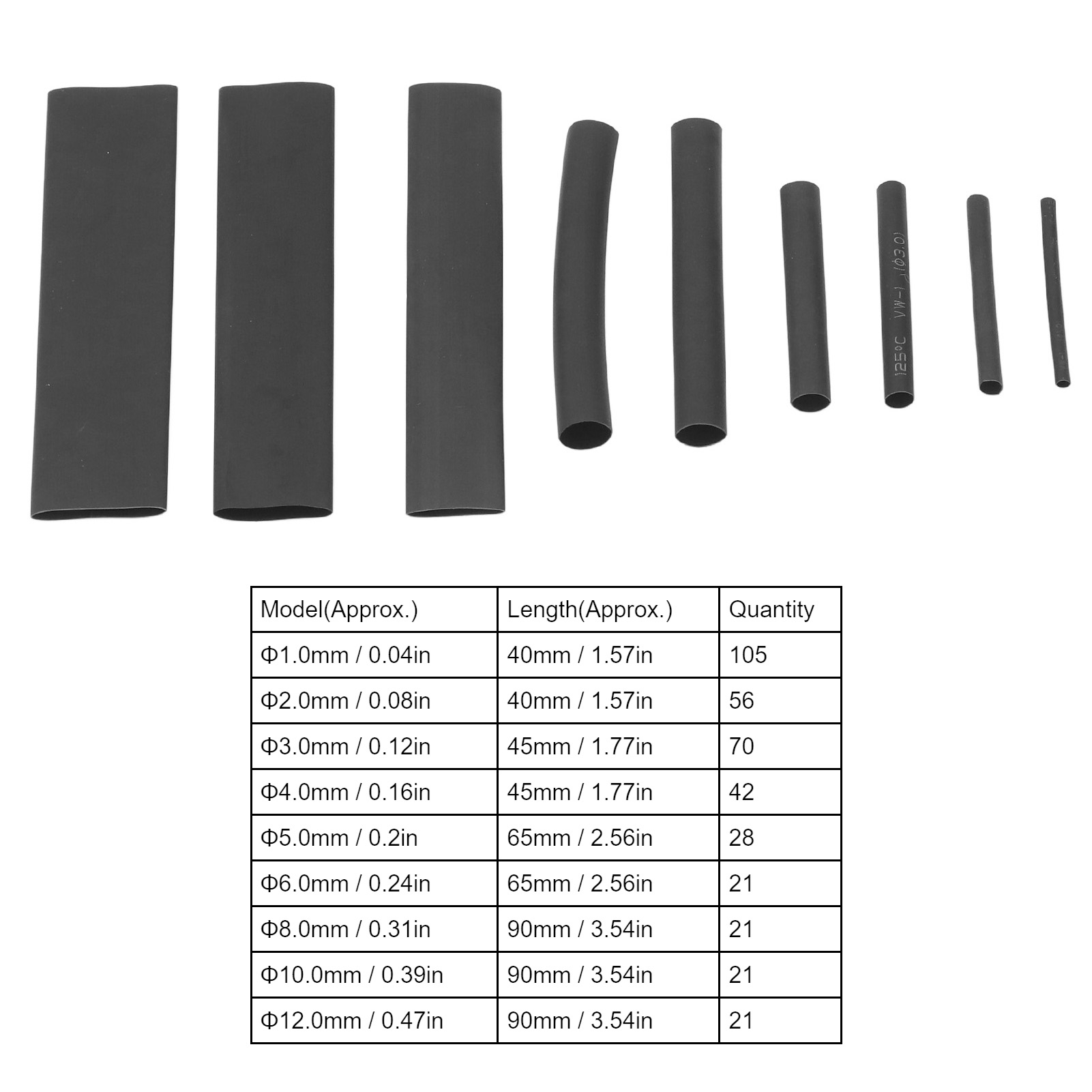 385個入り熱収縮チューブキット 電気絶縁 難燃性 ケーブル - Heat Shrink Tubing のレビューと価格