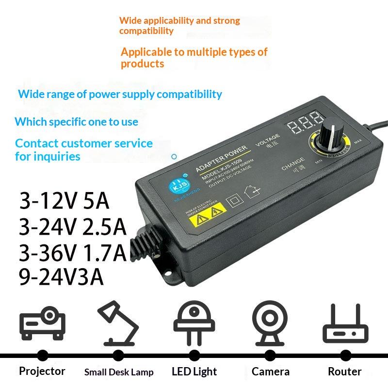 調整可能な電圧電源アダプター 3-36V 60W ユニバーサ - Diy Electronics Lab のレビューと価格